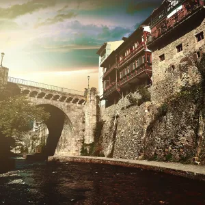 Potes river Quiviesa Deva a Cantabria village of Spain Potes river Quiviesa Deva a Cantabria village of Spain