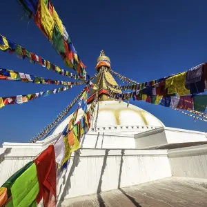 Prayer flags at Boudhanath Stupa Prayer flags at Boudhanath Stupa