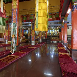 Prayer Hall Shar Gaden Monastery in Mundgod at Karnataka India Asia Prayer Hall Shar Gaden Monastery in Mundgod at Karnataka India Asia