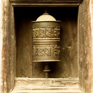 Prayer mill in front of the Swayambunath Temple Prayer mill in front of the Swayambunath Temple