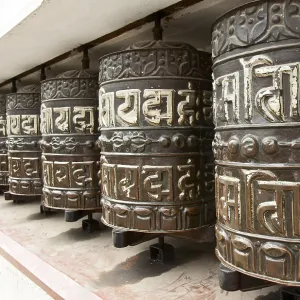 Prayer wheels in Swayambhunath, Nepal