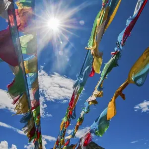Praying flags on the Karo-La Pass along the Friendship Highway Praying flags on the Karo-La Pass along the Friendship Highway