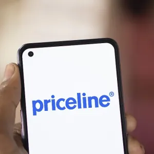priceline logo is displayed on smartphone priceline logo is displayed on smartphone