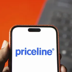 priceline logo is displayed on smartphone priceline logo is displayed on smartphone