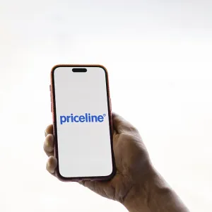 priceline logo is displayed on smartphone priceline logo is displayed on smartphone