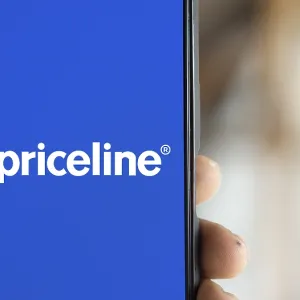 priceline logo is displayed on smartphone priceline logo is displayed on smartphone