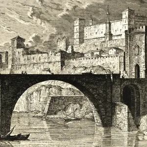 Puente de Alcantara, Alcantara bridge over the Tagus in Toledo