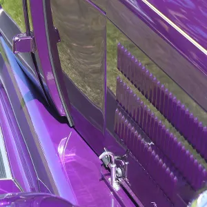 Purple vintage car close-up Purple vintage car close-up