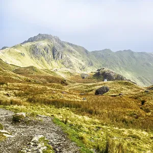 Pyg Track over Llyn Llydaw lake