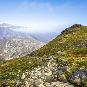 Pyg Track over Llyn Llydaw lake