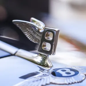 Radiator figure letter b with wings on a Bentley Radiator figure letter b with wings on a Bentley