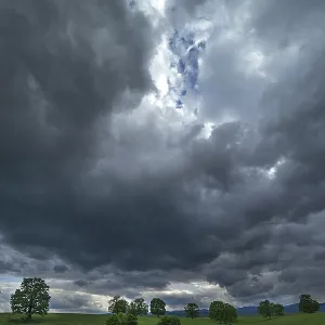 Rain clouds over the Carpathian Mountains