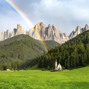 Rainbow in front of the church St