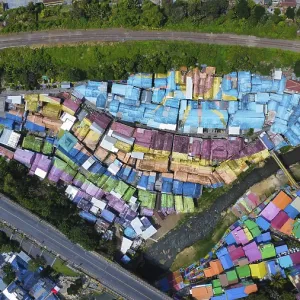The rainbow village in Indonesia