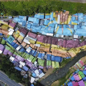 The rainbow village in Indonesia