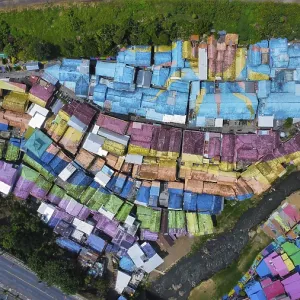 The rainbow village in Indonesia