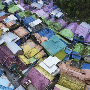 The rainbow village in Indonesia