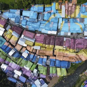 The rainbow village in Indonesia