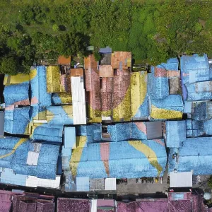The rainbow village in Indonesia
