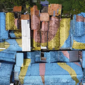 The rainbow village in Indonesia