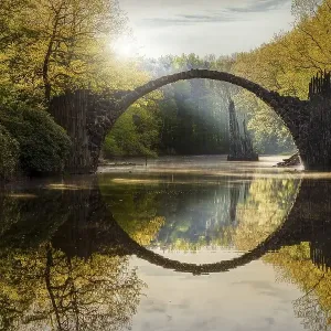 Rakotz Bridge or Devil's Bridge in Kromlau Park