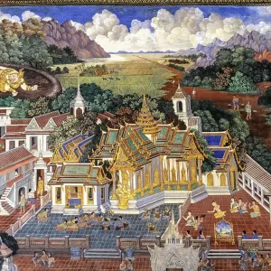 Ramakien, restored murals on the Phra Rabieng tour