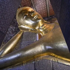 Reclining Buddha in Wat Pho, Temple of the Reclining Buddha Reclining Buddha in Wat Pho, Temple of the Reclining Buddha