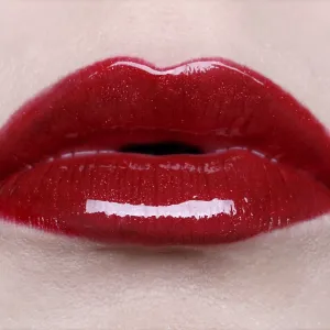 Red lips slightly open Red lips slightly open