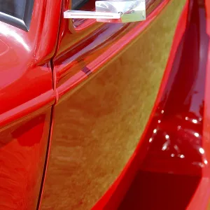 Red vintage car close-up Red vintage car close-up