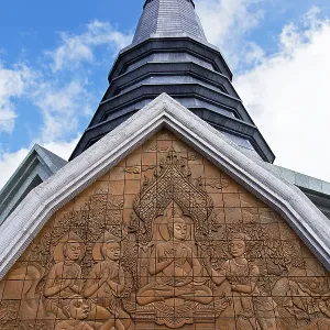Relief at the Naphamethanidon Chedi of King Bhumibol Adulyadej on Mt Doi Inthanon