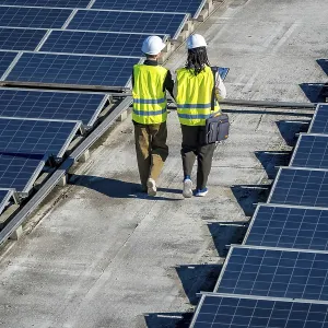 Two renewable energy engineers Two renewable energy engineers