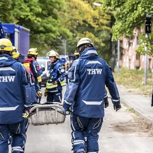 Rescue and recovery of people after a drone attack on residential buildings in a civil defence scenario