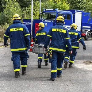 Rescue and recovery of people after a drone attack on residential buildings in a civil defence scenario