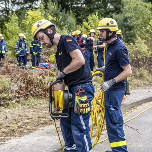 Rescue and recovery of people after a drone attack on residential buildings in a civil defence scenario