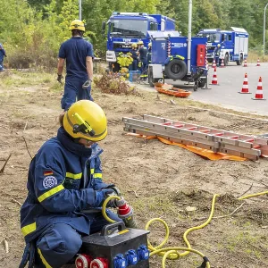 Rescue and recovery of people after a drone attack on residential buildings in a civil defence scenario