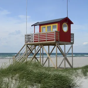 Rescue tower, Skanoer, Scania, Sweden, Europe Rescue tower, Skanoer, Scania, Sweden, Europe
