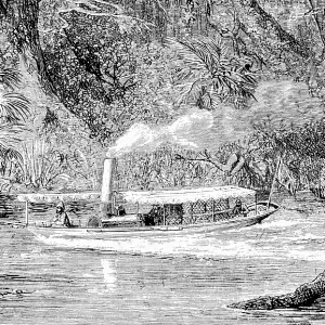 Research trip on a river in New Guinea