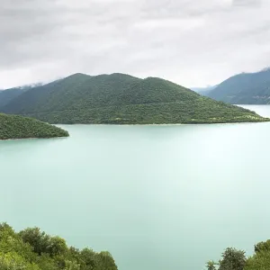 Reservoir in the Caucasus Mountains in Georgia