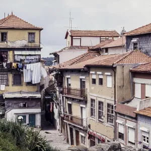Residential Buildings Print - Porto's Old Town, Portugal