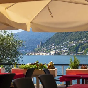 Restaurant View over Lake Lugano and Mountain View over Morcote Restaurant View over Lake Lugano and Mountain View over Morcote