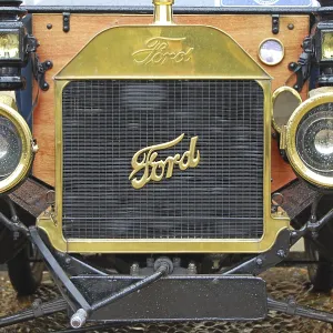 Retro car front side, radiator, headlights closeup Retro car front side, radiator, headlights closeup