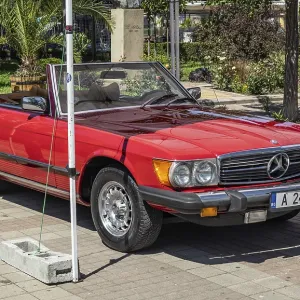 Retro convertible Mercedes SL on Classic cars event in Pomorie Retro convertible Mercedes SL on Classic cars event in Pomorie