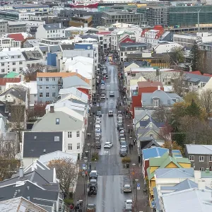 Reykjavik, Iceland-October 19: Panorama view over Reykjavik