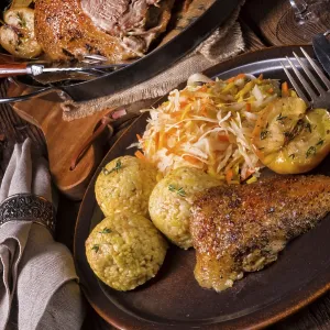 Roast duck with dumplings Roast duck with dumplings