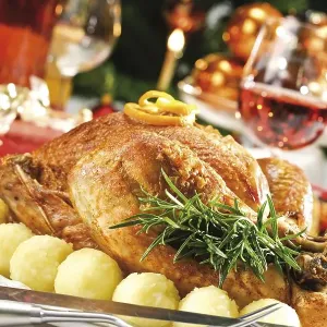 Roast turkey with potato dumplings