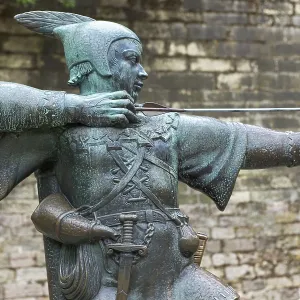 Robin Hood Monument at Nottingham Castle UK Robin Hood Monument at Nottingham Castle UK