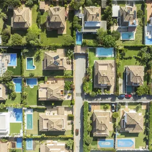 The Roche housing estate. Aerial view The Roche housing estate. Aerial view