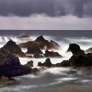 Rock formations, lava rocks in the sea Rock formations, lava rocks in the sea