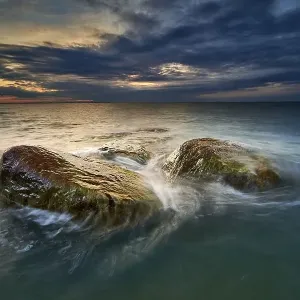 Rocky baltic seascape in the evening Rocky baltic seascape in the evening