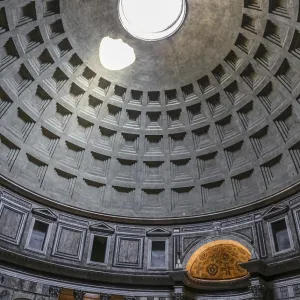 Rome, Italy. Pantheon - the third largest masonry dome in the world with its famous hole in the ceiling